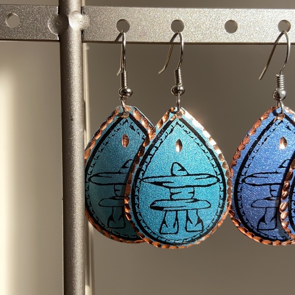 Inukshuk Handmade Turkish Copper Earrings - Picture 4 of 9